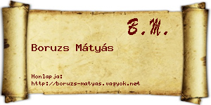 Boruzs Mátyás névjegykártya