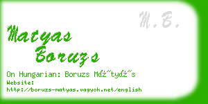 matyas boruzs business card